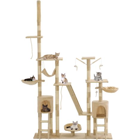 Maison Exclusive - Albero per Gatti con Tiragraffi in Sisal 230-250 cm Beige