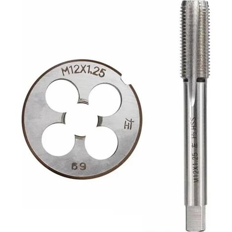 Jeu taraud/filière 2 pièces M8x1,25 pas à gauche, pour métal (1/5)