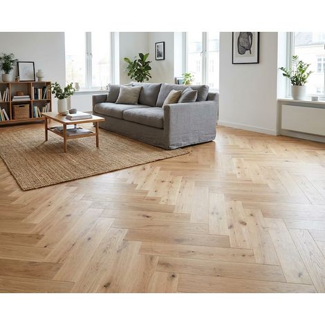 Parquet contrecollé chêne bâton rompu Campagne choix CD - 14/3 x 120 x 600 mm - huilé brossé, à coller - lot de 20 colis - 17,2 m² (1/4)