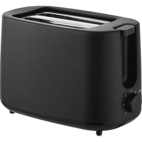 Tostapane a 2 scomparti (750 W e 7 livelli di tostatura) in plastica nera opaca (1/4)