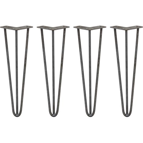 4 x 40.5cm 3 Streben Hairpin Legs Tischbeine Möbelbeine Stuhlbeine 10mm D Rohstahl (1/5)