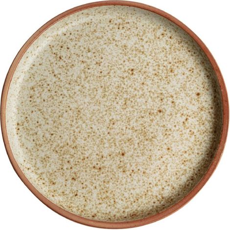 Assiettes plates bord droit beige moucheté Canvas 18 cm (Lot de 6) - Ref FA335 - Olympia (1/5)