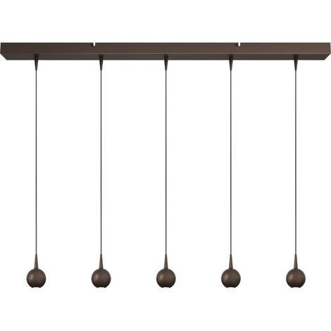 Lampe suspendue à 5 lumières Talana 100 cm cacao brun Ø 6 cm DTW - 2411-15-15-100-5 (1/3)