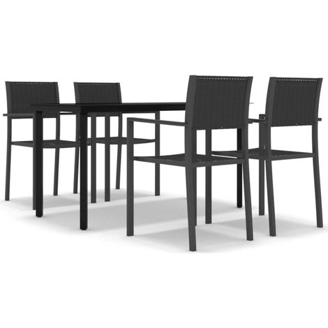 Ensemble à manger de jardin 5 pcs，Salon de jardin Noir CFW18590 (1/5)