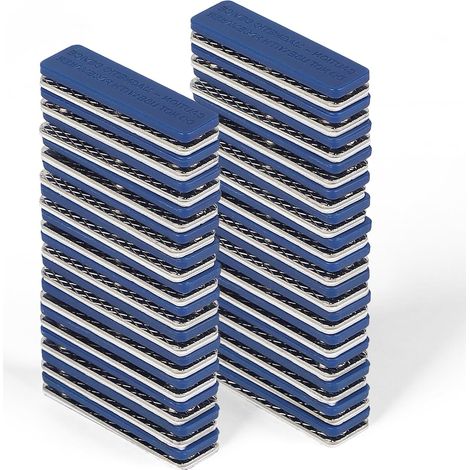 Packung mit 30 selbstklebenden Dreipunktmagneten für Ausweishalter, Namensschildhalter, Moskitonetze, Kleidung, Etiketten, Blau (1/5)