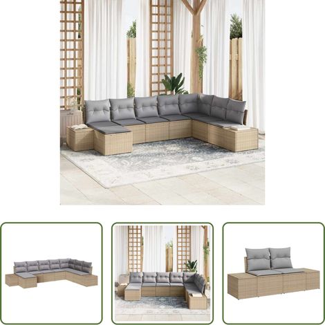 Poly-Rattan - Gartensofa-set mit Kissen 8 pcs Poly-Rattan (1/5)