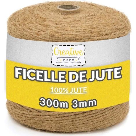 (Braun) Creative Deco 300 m Juteschnur, 3 mm dick, Gartenschnur, rustikale Hochzeitsdekoration, DIY-Juteseil (1/4)