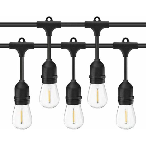 Catena Stringa luminosa 10 metri prolungabile 10 Lampade LED e27 luce Calda IP65 (1/5)