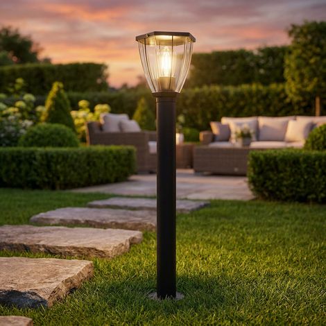 LED Außenleuchte Sockelleuchte Gartenleuchte IP44 schwarz Edelstahl H 80 cm (1/5)