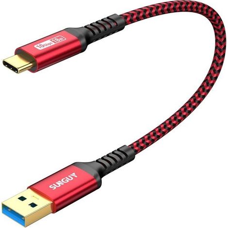 Datenkabel - CHOUMICHA SAVEURS FRANCE AGRO - 0,3 m 10 Gbit/s - USB 3.1 Gen2 A→C - 3A-Aufladung - Geflochtenes Nylon (1/5)