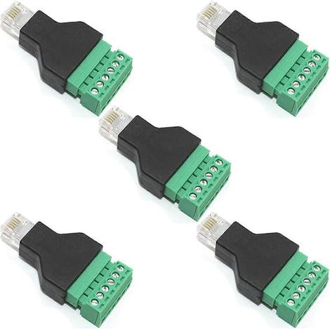 5 adaptateurs RJ12 mâle vers borne à vis 6 broches pour rallonge de câble de combiné Cat3, RJ12 6P6C M