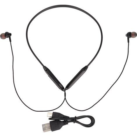 Écouteurs Bluetooth à col IPX7 étanches réduction de bruit basses profondes légers sans fil sport Noir (1/5)