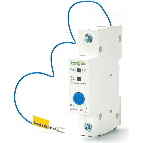 Intelligenter WLAN-Leistungsschalter 1P DIN-Schienenschalter, steuerbar per Ewelink App, kompatibel mit Alexa und G-16A-Mehrfarbig