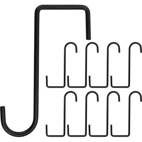 Lot de 8 crochets de jardin de 15 cm (6 pouces) pour clôture, support de plantes, crochet de berger mural, support d\'éclairage, suspension pour fleurs, crochet en S pour grille de tranchée, grand for (1/5)