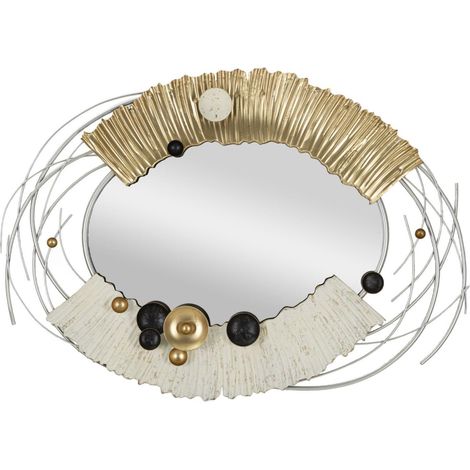 Wandspiegel Mauro Ferretti Klee oval metallisch 114x81 cm