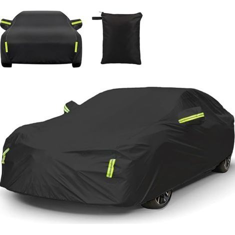 Bâche pour voiture SUV imperméable 480 x 175 x 150 cm – Tissu enduit d'argent 210T – Protection contre neige, soleil et UV – Installation rapide avec sangles (1/5)
