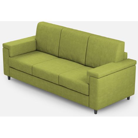 Letto singolo con rete imbottito 80x200 microfibra azzurro Adele