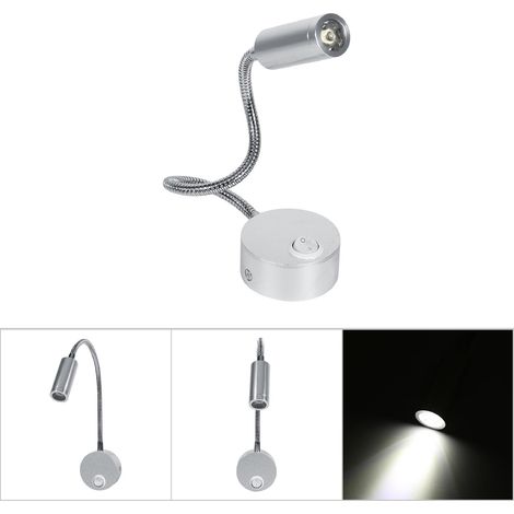 1W kaltweiße LED-Leselampe mit flexiblem Hals und Ein-/Ausschalter, für Schreibtisch und Nachttisch (AC85-265V) (1/5)