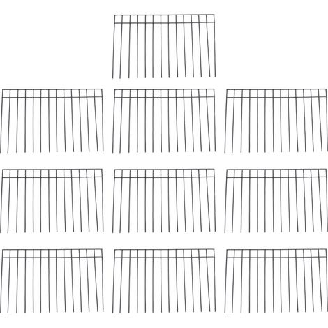 10 pièces barrière de barrière pour animaux sans creuser clôture de jardin en acier allié antirouille extérieur chien lapins 60.96x38.1 cm/24x15in (1/5)