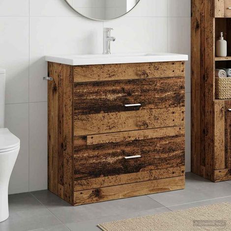vidaXL Badezimmermöbel-Set Altholz 81 x 40 x 84,5 cm Holzwerkstoff (1/5)