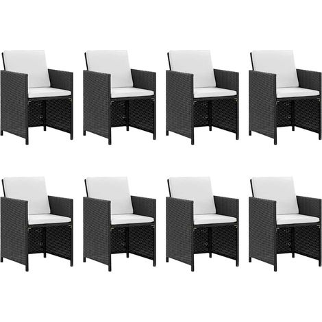 Salon de jardin encastrable 13 pcs Contemporain, Ensemble repas de jardin, et coussin Rotin naturel Noir OIB1508E (1/5)