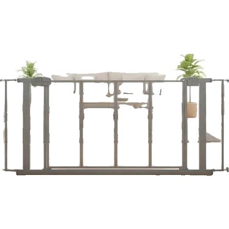 Cancelletto di sicurezza retrattile per bambini, in rete, facile installazione, GRIGIO (1/2)