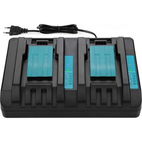 Chargeur double port 14,4 V 18 V 4 A pour chargeur rapide Makita DC18RD Makita 18 V Li-ion BL1850 BL1850B BL1840 BL1840B BL1830 BL1415 BL1430 BL1440 (1/4)