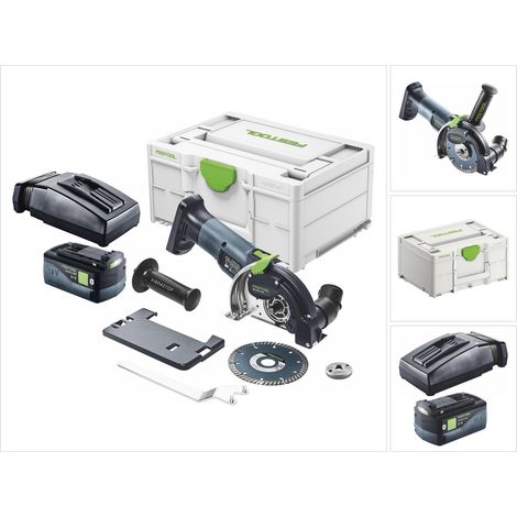 Festool DSC-AGC 18-125 FH EB-Basic 18 V 125 mm Sistema de corte sin cable y sin escobillas + 1x Batería 5,0 Ah + Cargador + Systainer (1/5)
