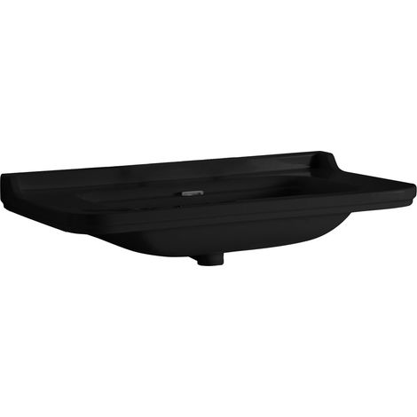 WALDORF Lavabo en céramique 100x55cm, noir mat (1/5)
