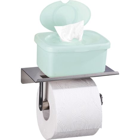 Toilettenpapierhalter mit Ablage, Edelstahl (1/5)