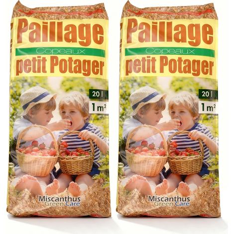 2 Sacs de Copeaux de Roseau pour Potagers et Massifs - Paillage Petit Potager® (Sac de 20L) (1/4)