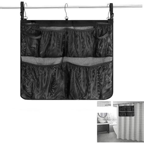 Sac de rangement en maille pour piscine, 50,8 x 61 cm, sac de rangement hors sol pour flotteur de piscine pour la plupart des piscines à cadre (noir) (1/5)