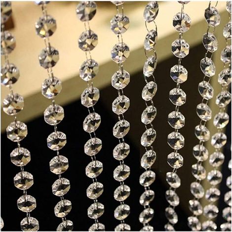 Guirlande Cristal Acrylique - Perles Octogonales 14 mm - Chaîne Suspension Décoration Mariage Arbre Noël Lustre - 1 Pièce (1/4)