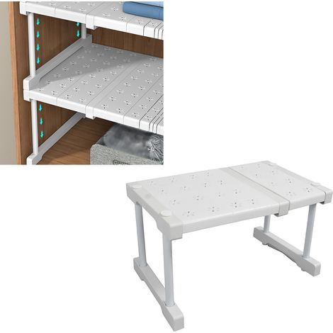 Étagère extensible pour armoires, étagères à plusieurs niveaux, étagères sous évier, séparateurs de placard, longueur intérieure d'un meuble sous évier à légumes 27-38 cm (1/5)