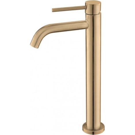 Mitigeur lavabo haut ARTEMIS en acier rose gold H. 30,4cm (1/2)