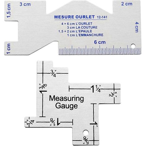 Gabarit de mesure de couture de précision en métal pour patchwork et quilting Q (1/5)