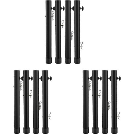 Rallonges de pieds de table pliables, adaptées aux pieds droits et courbés, rallonges de pieds de table pliables réglables en hauteur, paquet de 12 pièces. (1/5)