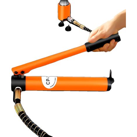 Gato hidráulico, capacidad de 20 toneladas, presión máxima de 70 MPa, carrera de 50 mm, construcción de acero, diseño portátil. (1/5)