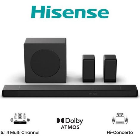 Hisense AX5140Q altavoz soundbar Negro 5.1.4 canales 600 W