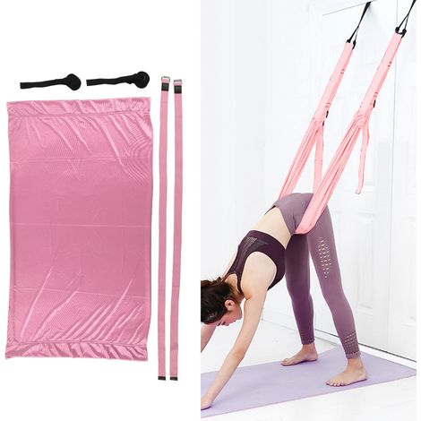 Hammock de Yoga Aérien Hammock élastique et portable pour le yoga maison avec étirement des jambes et entraînement Polyester et Coton Rose (1/5)