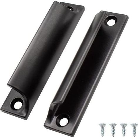 2 Pièces Poignée de Porte Coulissante, Aluminium Poignée Meuble, Poignee de Meuble Cuisine Noir, pour Portes de Balcon, Portes Coulissantes, Tiroirs (1/4)