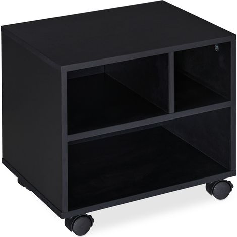 Cassettiera con ruote ufficio mobile 35,5 x 40 x 30 cm pratico spazio di archiviazione atmosfera moderna in truciolare nero 130009888