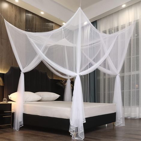 Moustiquaire adaptée aux lits doubles, utilisable à l'intérieur comme à l'extérieur, blanche, 190210240cm