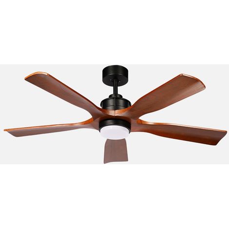 Ventilador Dc Letur 18w Negro/roble 5aspas 6vel 132d Luz Opcional 2250lm 3000-4500-6500k Remoto+memoria+temporizador