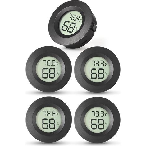 5x thermomètre, hygromètre intérieur, numérique, ℃/℉, micro hygromètre intérieur, pour réfrigérateur intérieur, salon, cave à vin, serre. (1/5)