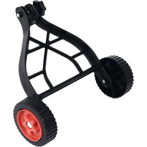 Roues de support pour débroussailleuse – Fixation de roue auxiliaire réglable pour tondeuse à gazon Accessoire stabilisateur de débroussailleuse pour jardin, cour, outil d'entretien de pelouse (1/4)