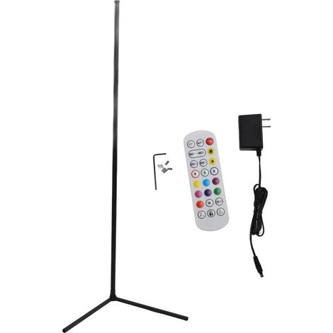 Lampadaire d'angle RGB LED avec changement de couleur, synchronisation musicale, gradation, télécommande et application, moderne pour salon chambre, prise US 100-240V (1/5)