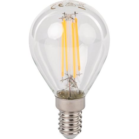 Amp LED C Sph Cl E14 2700K 470