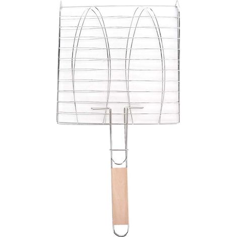 Panier De Gril De Poisson, Poignée Antiadhésive en Acier Inoxydable, Filet De Barbecue, Panier De Gril De Viande De Poisson en Maille pour Four à BBQ (1/5)