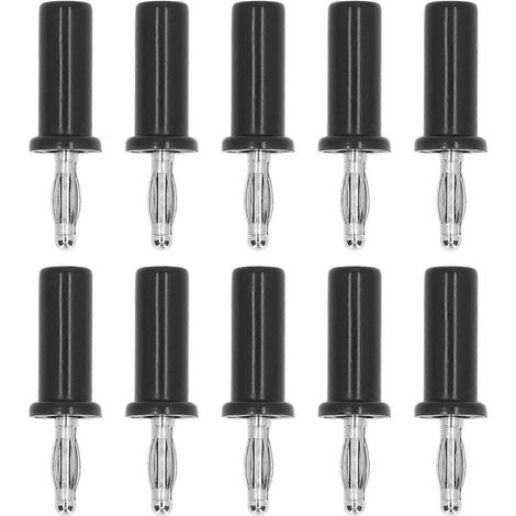 10 Stück Laternen-Bananenstecker, Messing, ABS, gelöteter Lautsprecheranschluss für elektronische Instrumente, 4 mm, Schwarz (1/4)